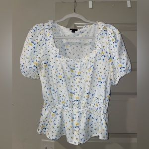 Ann TaylorFloral print peplum blouse